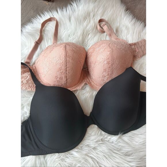 Victoria's Secret Other - Victoria’s Secret 36DD bundle black and pink/nude bra no padding